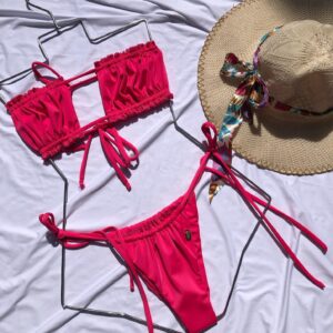 Traje de baño rosado dos piezas